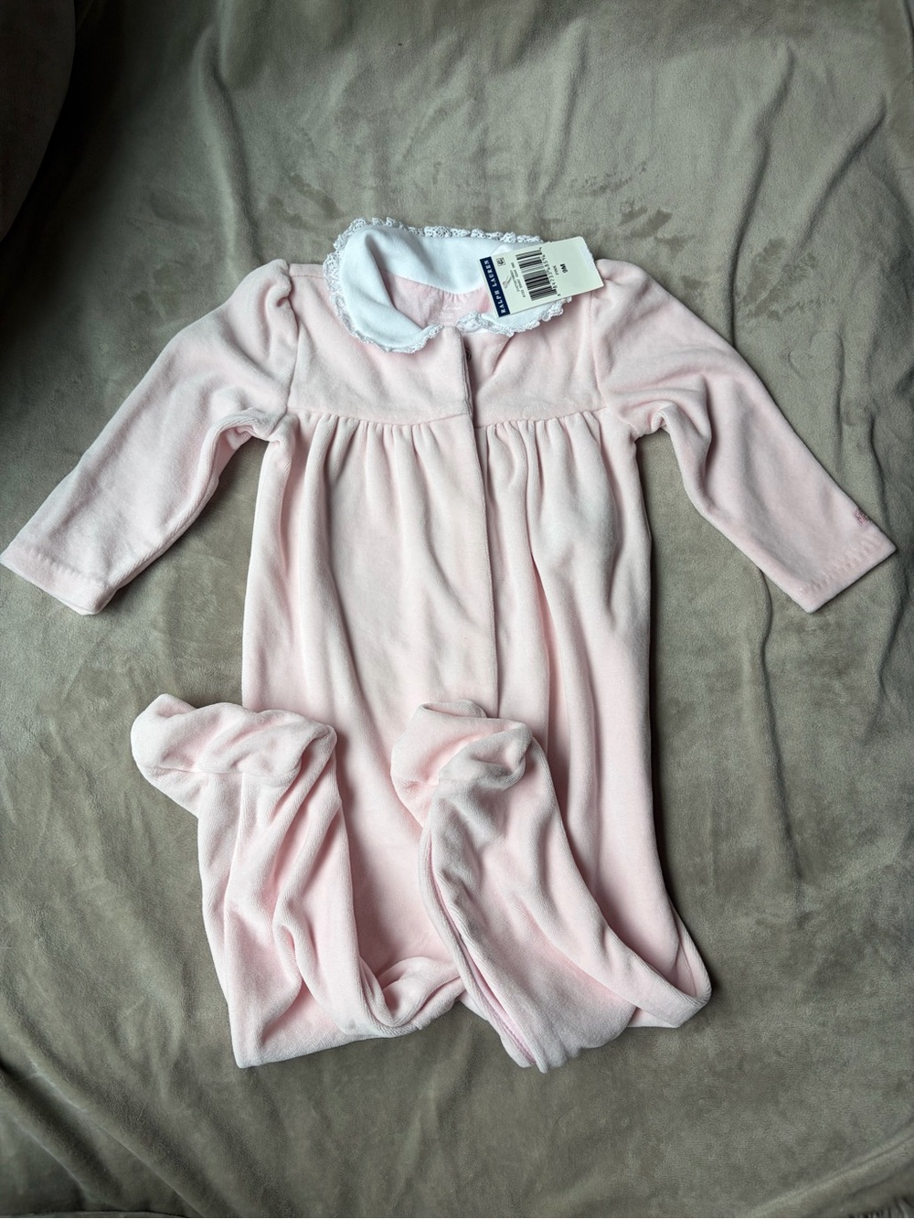 Ralph Lauren Pink Footed One-Piece Baby Sleepwear